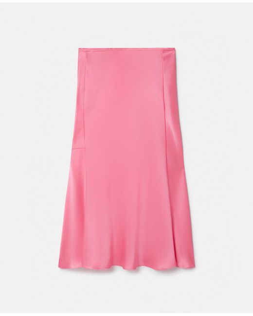 Stella McCartney Pink Double Satin Bias Cut Midi Skirt