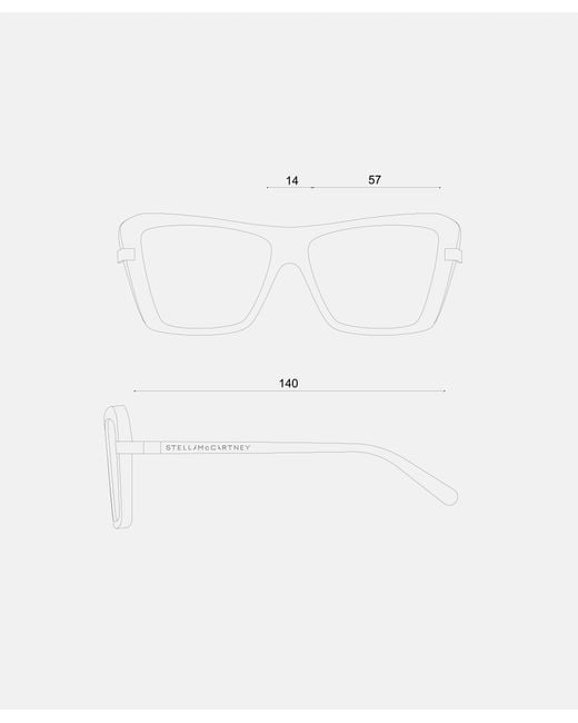 Stella McCartney Gray Square Cat-Eye Sunglasses, One Size