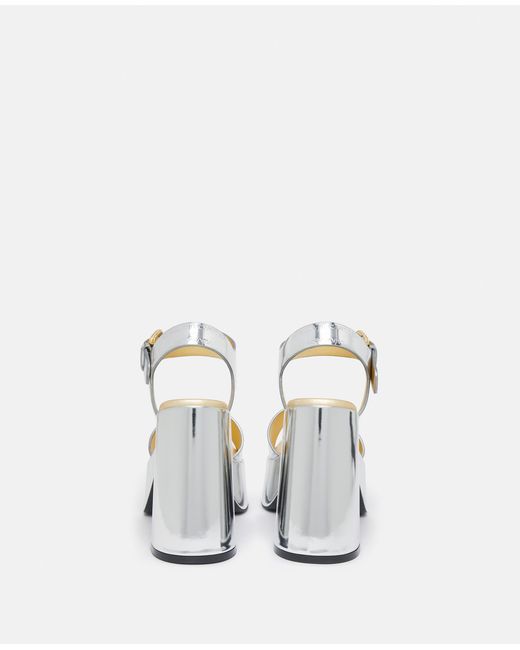 Stella McCartney White Skyla Double-chromatic Mirrored Platform Sandals