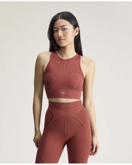 Stella McCartney Red Truestrength Sleeveless Yoga Crop Top
