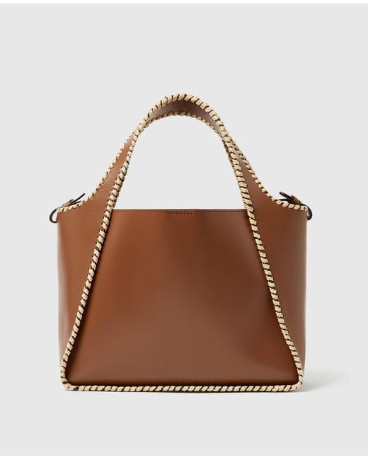 Stella McCartney Brown Logo Crossbody Tote Bag