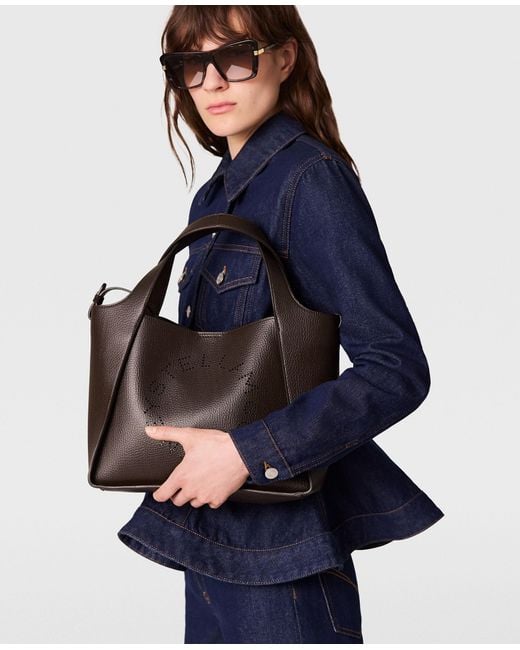 Stella McCartney Brown Logo Crossbody Tote Bag