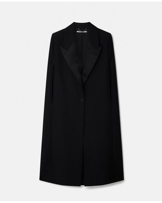Stella McCartney Black Tuxedo Tailoring Cape Coat