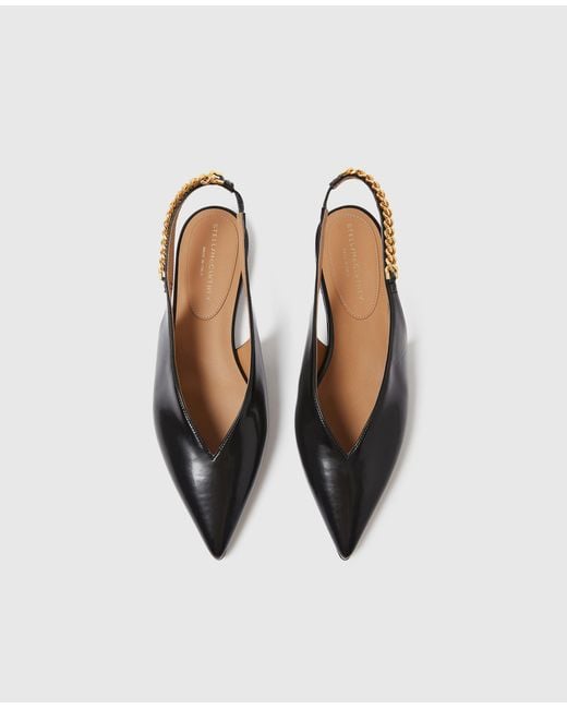 Stella McCartney White Falabella Flat Slingback Shoes