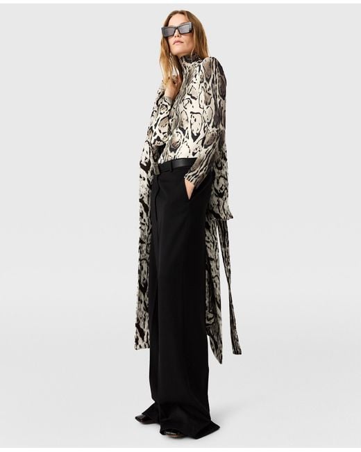 Stella McCartney White Cloud Leopard High-Neck Bodysuit