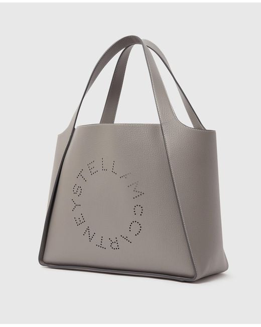 Stella McCartney Gray Logo Large Tote Bag, One Size