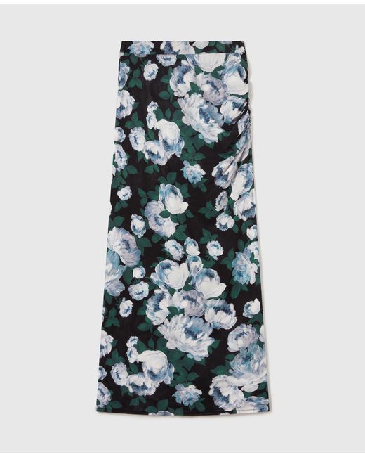 Stella McCartney Blue Floral Mesh Midi Skirt