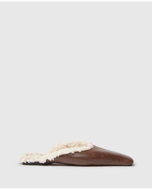 Stella McCartney Brown Vegan Plush-lined Slippers