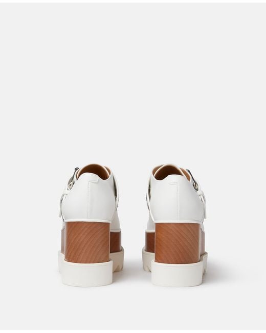 Stella McCartney White Elyse Star-studded Buckle Platform Shoes