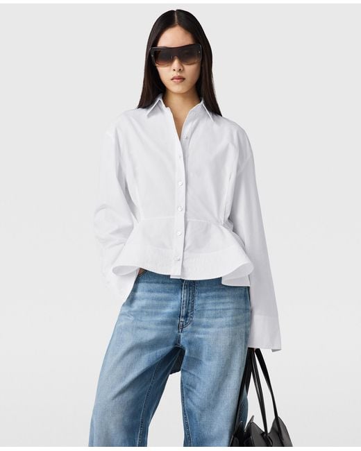Stella McCartney White Poplin Peplum Shirt
