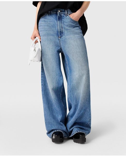 Stella McCartney Blue Faded Wide-Leg High-Rise Denim Jeans