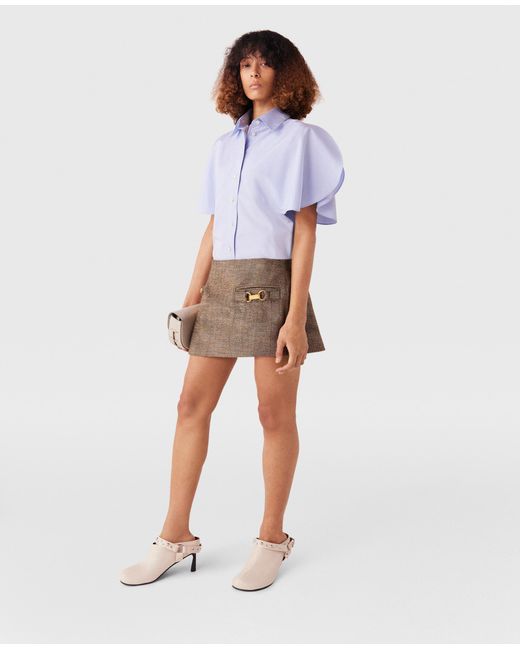 Stella McCartney White Clasp-embellished Mid-rise Mini Skirt
