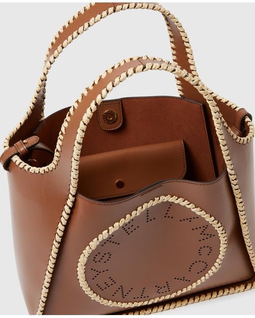 Stella McCartney Brown Logo Crossbody Tote Bag
