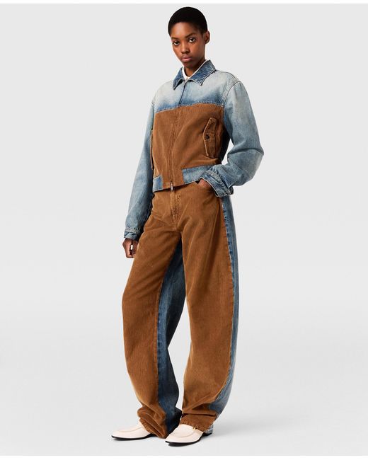 Stella McCartney Brown Corduroy Panel Curved Jeans