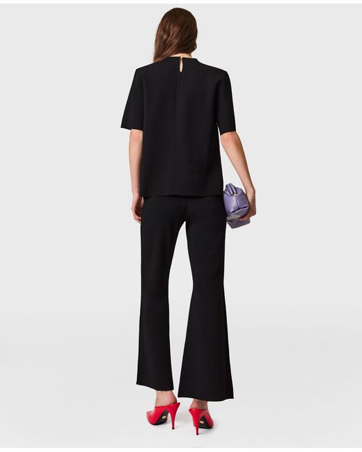 Stella McCartney Black Compact Knit Flared Pants