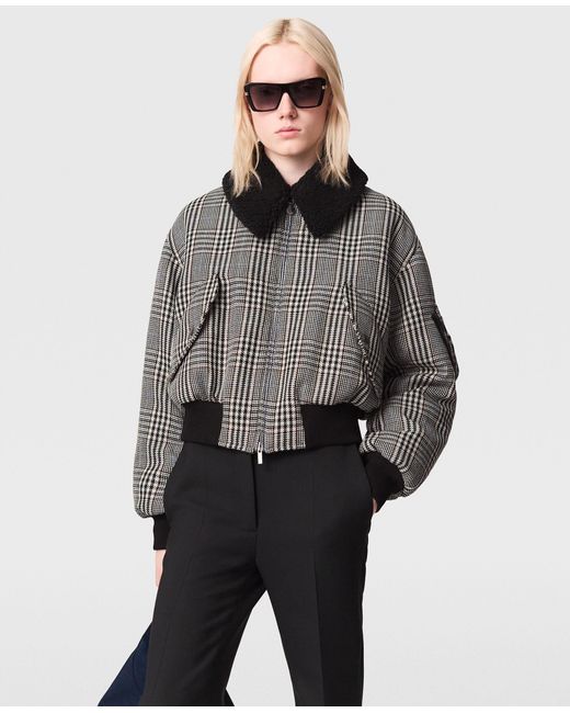 Stella McCartney Black Plush-trimmed Bomber Jacket