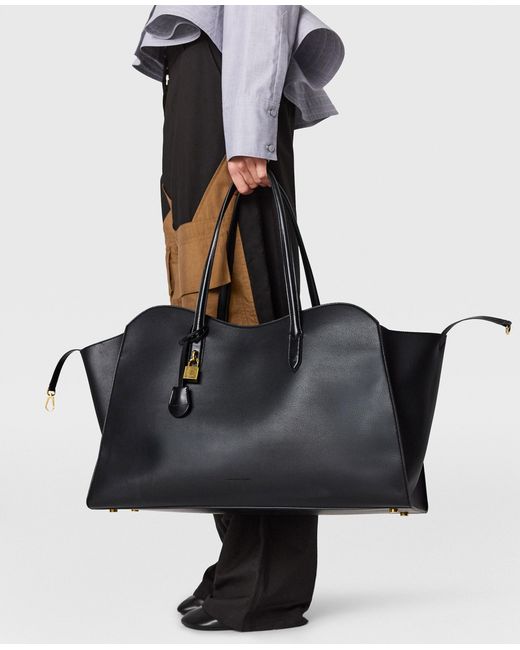 Stella McCartney Black Ryder Embossed Weekender Bag