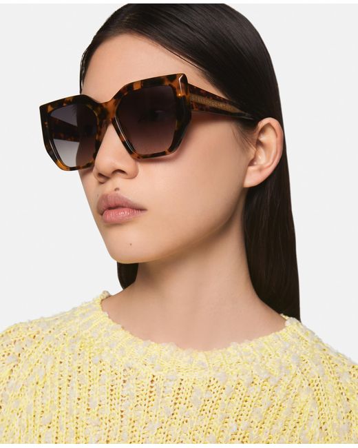 Stella McCartney Natural Chunky Square Cat-eye Sunglasses