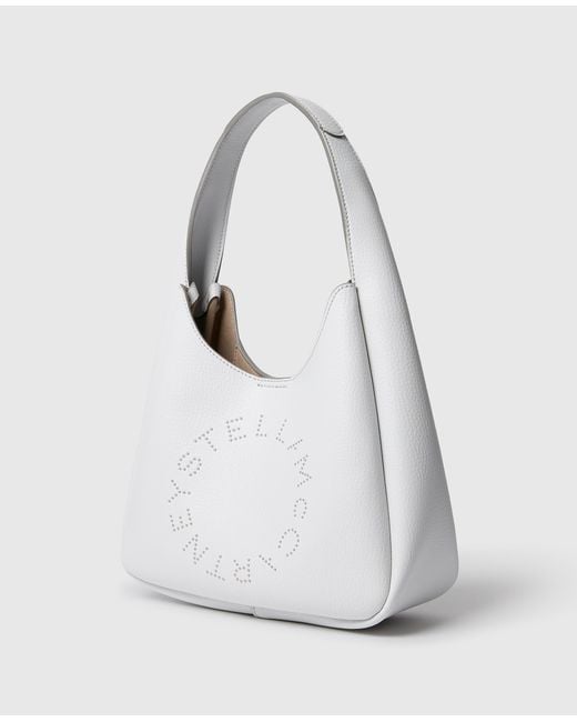 Stella McCartney White Logo Small Hobo Bag