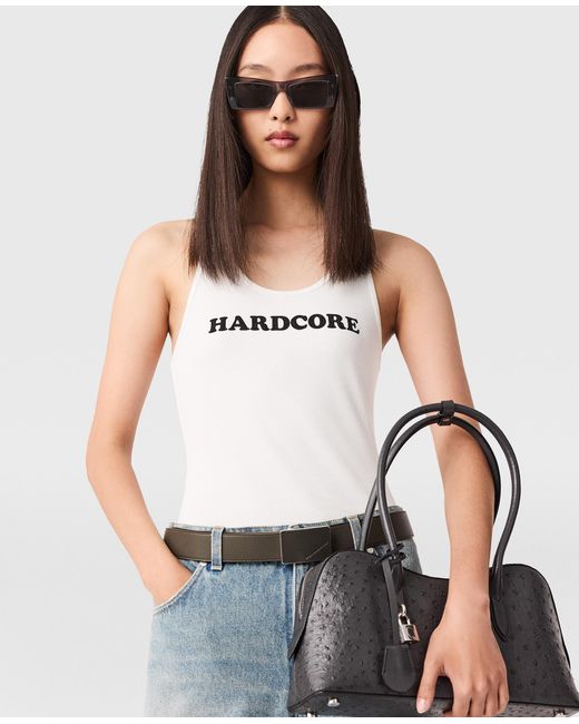 Stella McCartney White Hardcore Slogan Tank Top