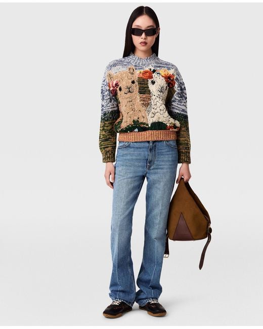 Stella McCartney Multicolor Alpaca Jacquard Knit Sweater