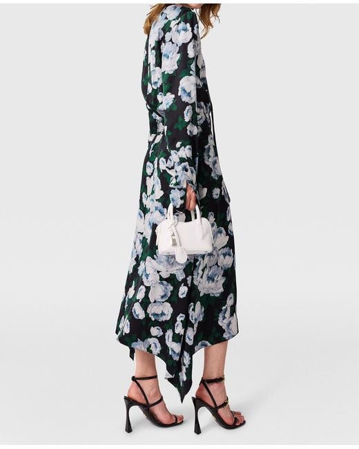 Stella McCartney White Floral Long-Sleeve Mesh Midi Dress