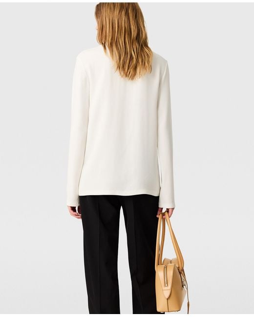 Stella McCartney Natural Arlesa Double Split Hem Zip Blouse