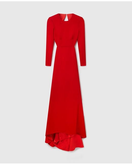 Stella McCartney Red Backless Long-sleeve Floor-length Dress