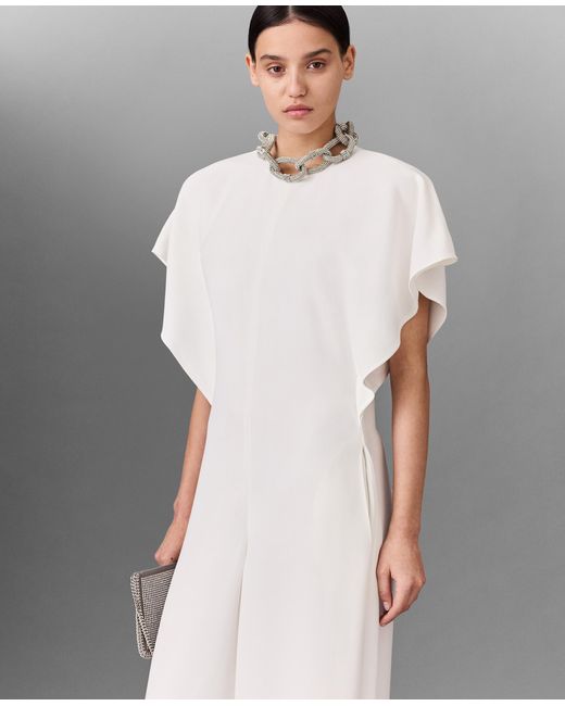 Stella McCartney White Lead-free Crystal Chain Cap-sleeve Jumpsuit