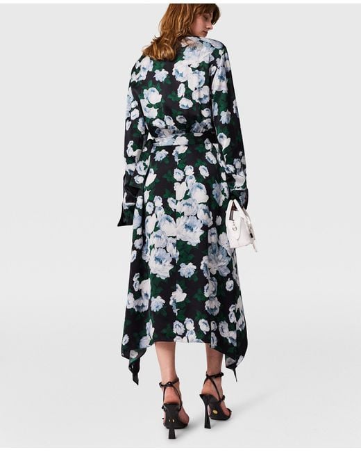 Stella McCartney White Floral Long-Sleeve Mesh Midi Dress