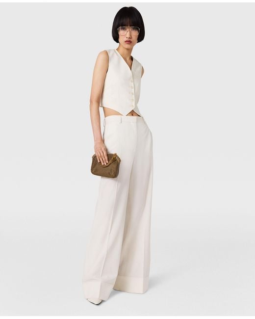 Stella McCartney White High-Rise Bootcut Wool Trousers
