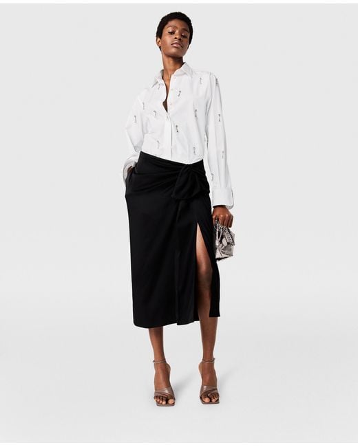 Stella McCartney Black Knotted Asymmetric Midi Skirt