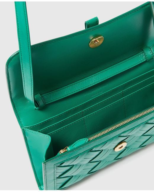 Stella McCartney Green Ryder Woven Wallet With Strap