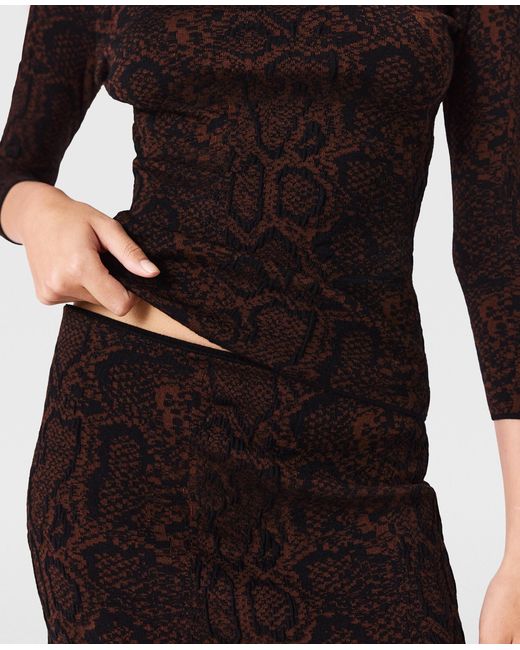 Stella McCartney White Snake Print Knit Midi Skirt