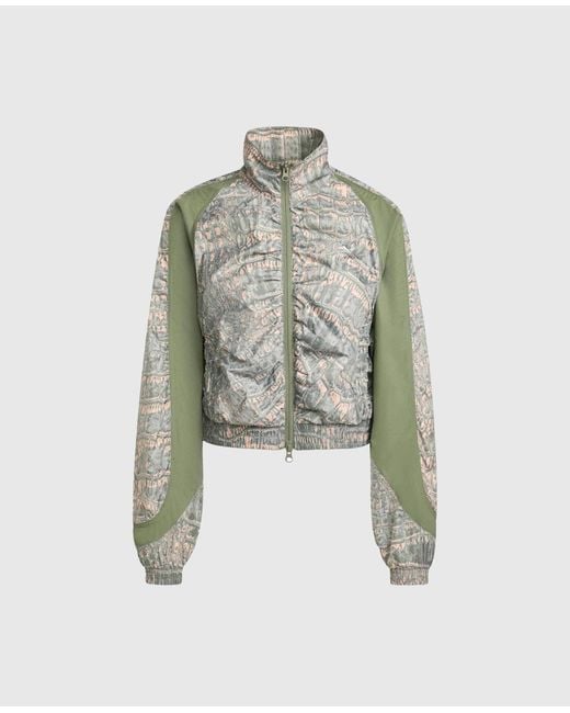 Stella McCartney Green Funnel Neck Graphic Print Track Jacket