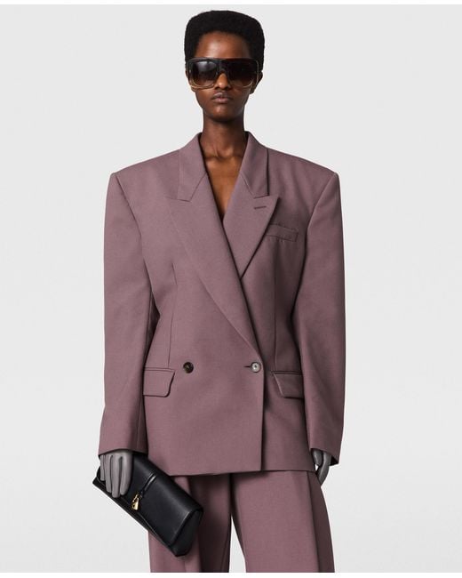 Stella McCartney Purple Canvas Double-Breasted Waisted Jacket