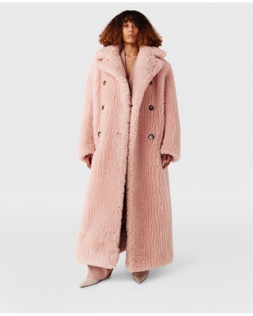 Stella McCartney Oversized Plush Teddy Long Coat Dusty in Pink Lyst UK