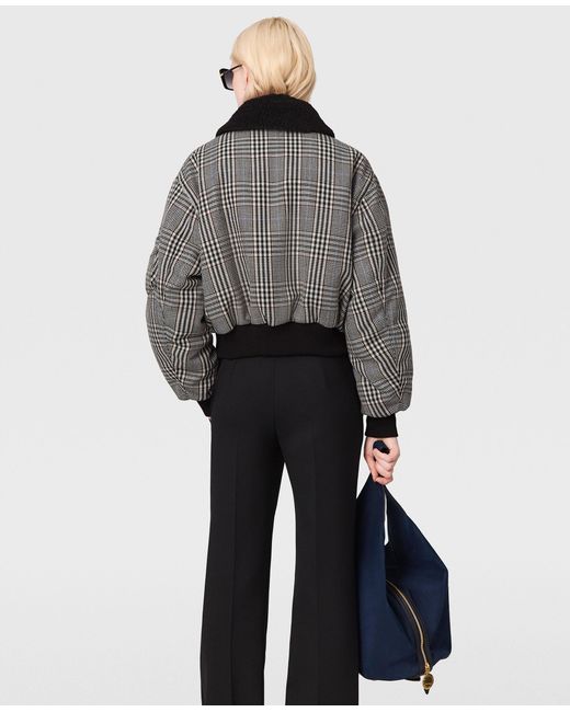 Stella McCartney Black Plush-trimmed Bomber Jacket