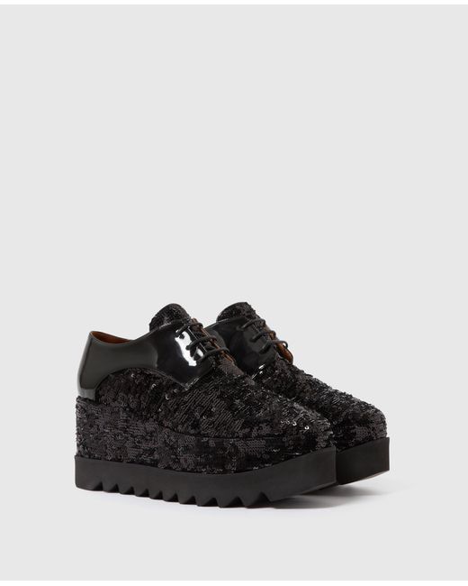 Stella McCartney Black Limited Edition Elyse Monochrome Sequin Platforms