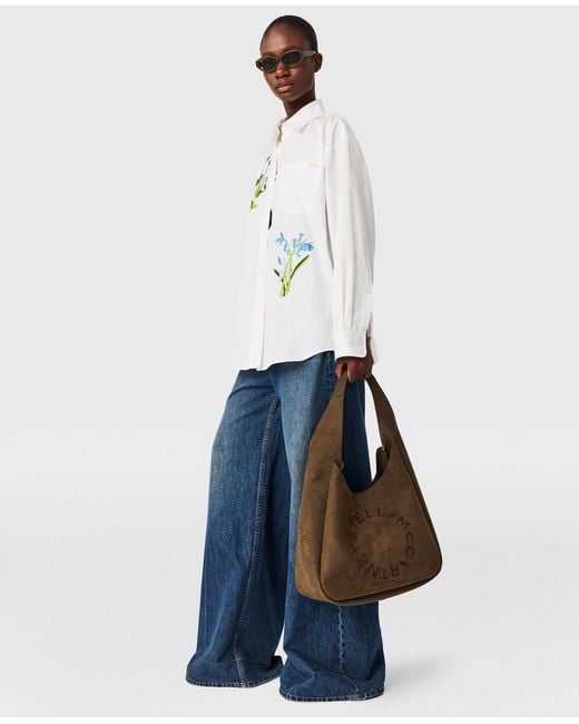Stella McCartney White Floral Embroidered Shirt