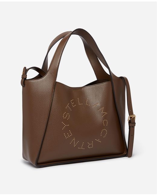 Stella McCartney Brown Logo Top Handle Crossbody Bag, , Chocolate
