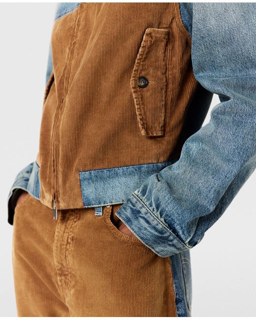 Stella McCartney Blue Corduroy Panel Denim Jacket