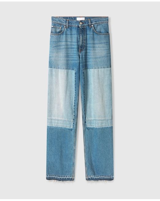 Stella McCartney Blue Patchwork Straight-leg Jeans