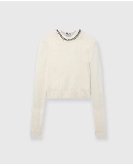 Stella McCartney White Falabella Chain Fine-knit Jumper