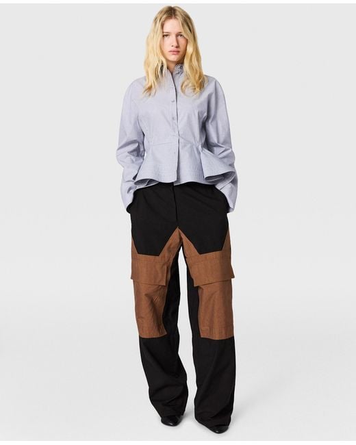 Stella McCartney Blue Chambray Peplum Shirt