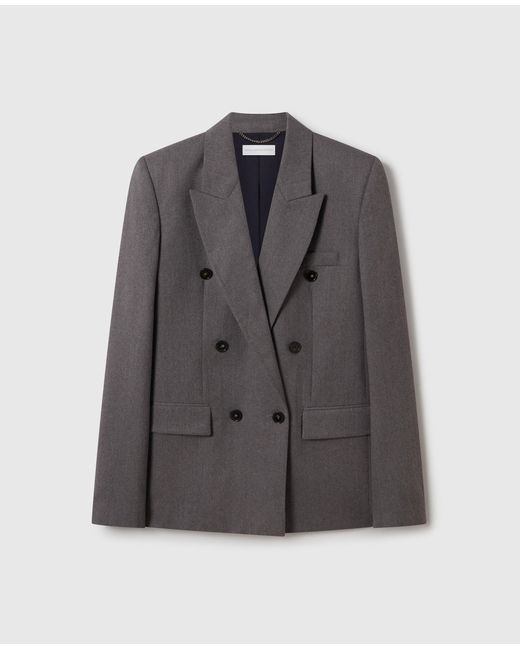 Stella McCartney Gray Double-breasted Flannel Blazer