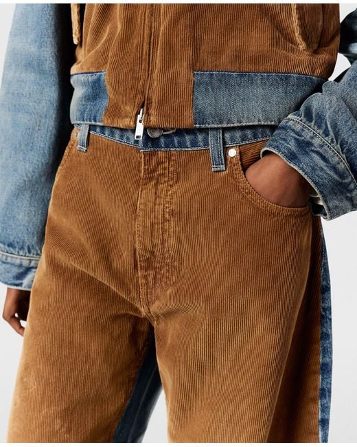 Stella McCartney Brown Corduroy Panel Curved Jeans