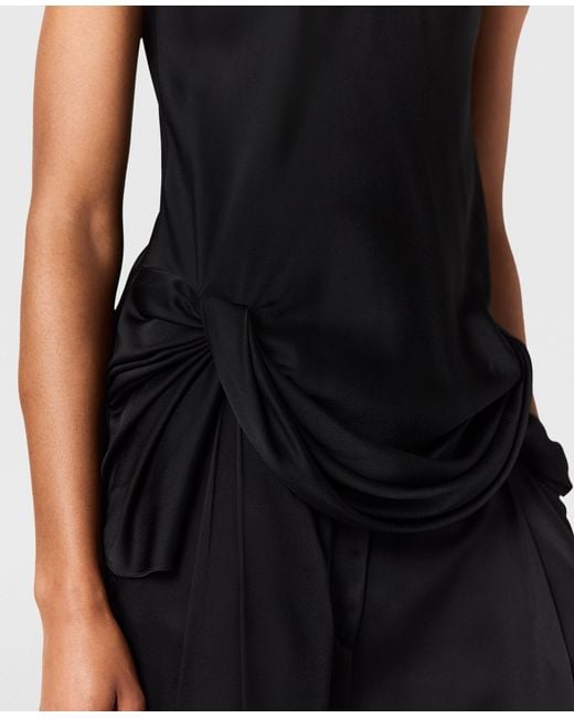 Stella McCartney Black Draped Satin Top