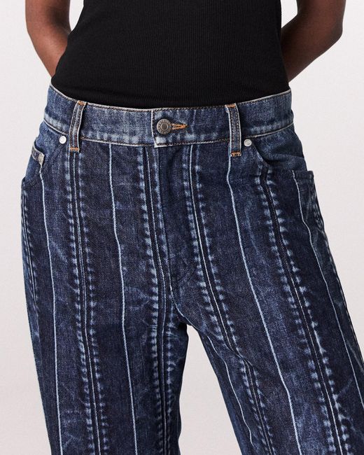 Stella McCartney Blue Waistband Panelled Straight Jeans