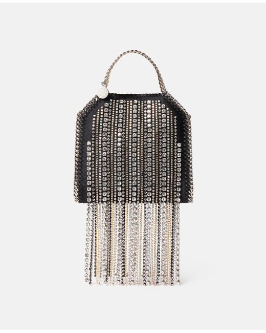 Stella McCartney White Limited Edition Crystal Fringe Falabella Tiny Tote Bag, One Size